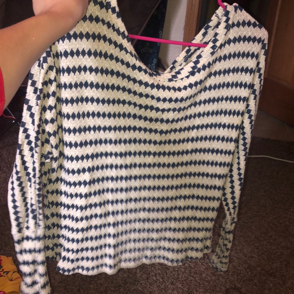 Striped tapered knit long sleeve